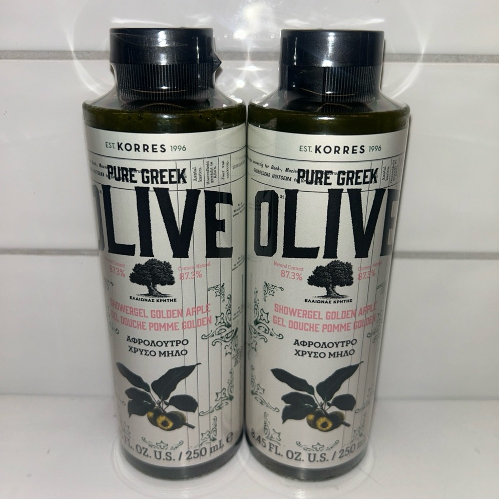 2 PACK Korres Olive Oil Golden Apple Shower Gel 8.45 fl oz 250ml Factory Sealed